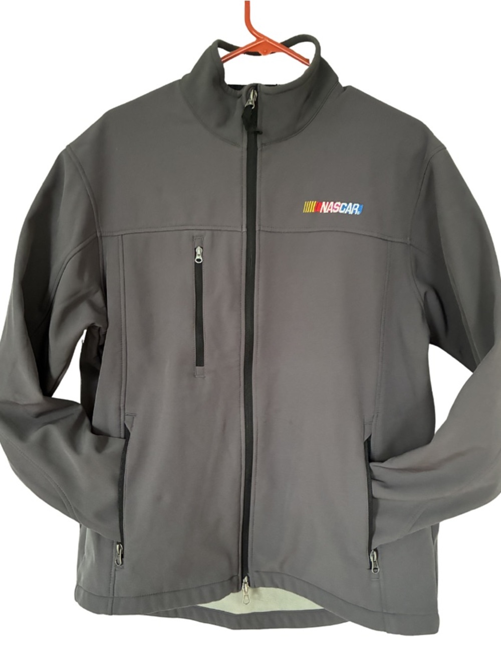 Nascar Gray Men's Performance Softshell Jacket with Logo